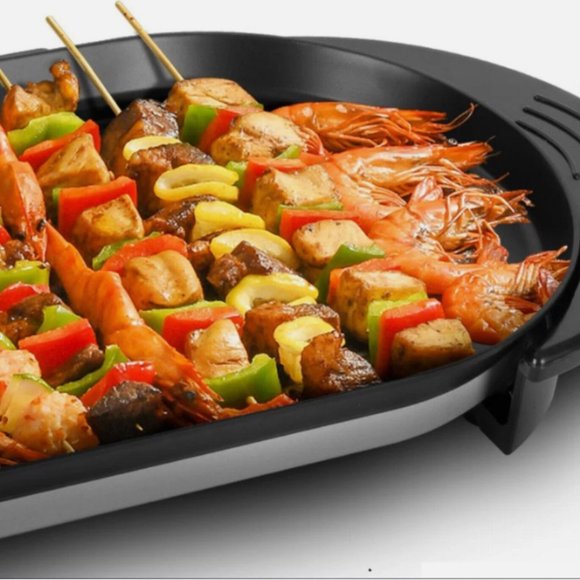 BBQ Electric Grill Pan Dual Power Non Sticky Cookware Steamboat Hot Pot - Picture 5 of 9